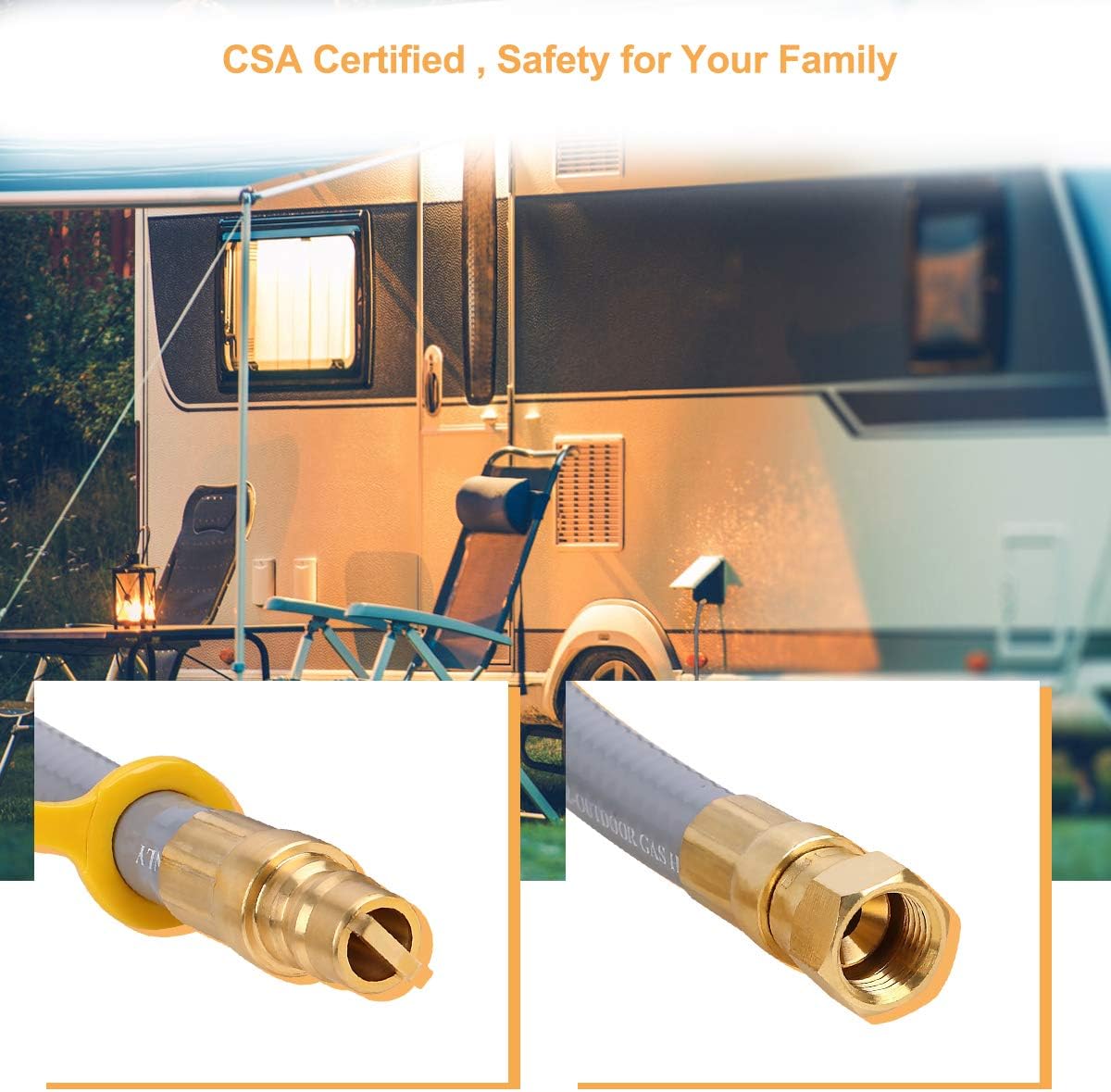24 Ft 3/8 Inch Flexible Natural Gas Hose, Pack of 2 O77948