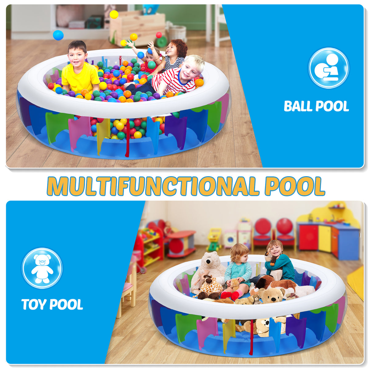 Inflatable PVC Pool with Sprinkler 180 x 180 x 40 cm K598