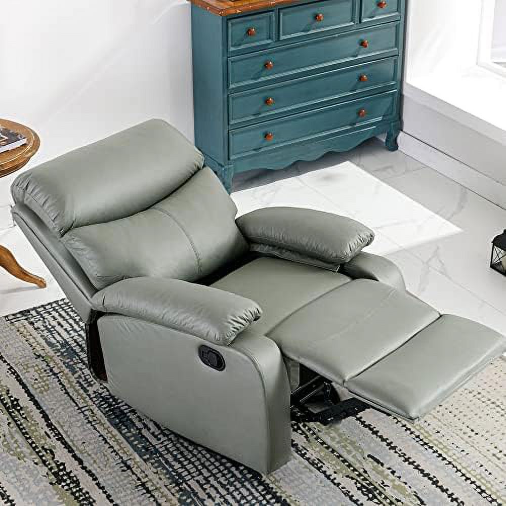 Cerulean Blue Manual Recliner Chair with Micro Leather V9368