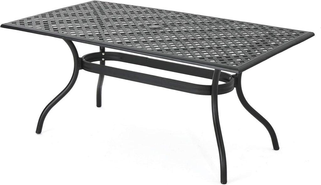 Black Sand Cast Aluminum Rectangle Table D2185