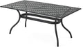 Black Sand Cast Aluminum Rectangle Table D2185