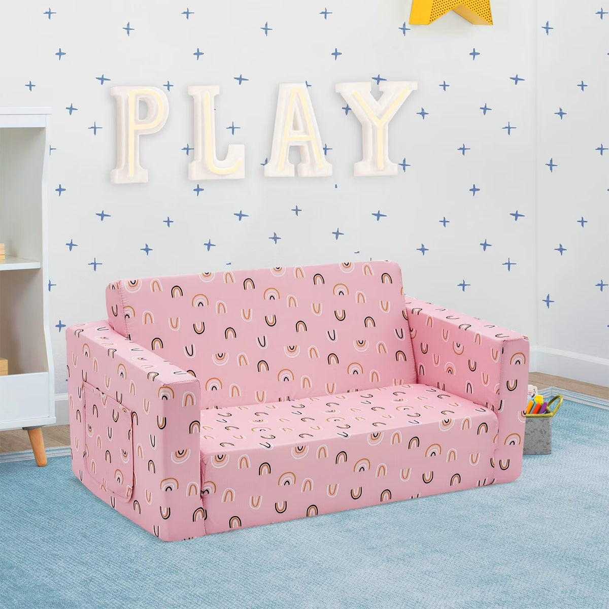 Pink Rainbow 2-in-1 Convertible Sofa Lounger P961115