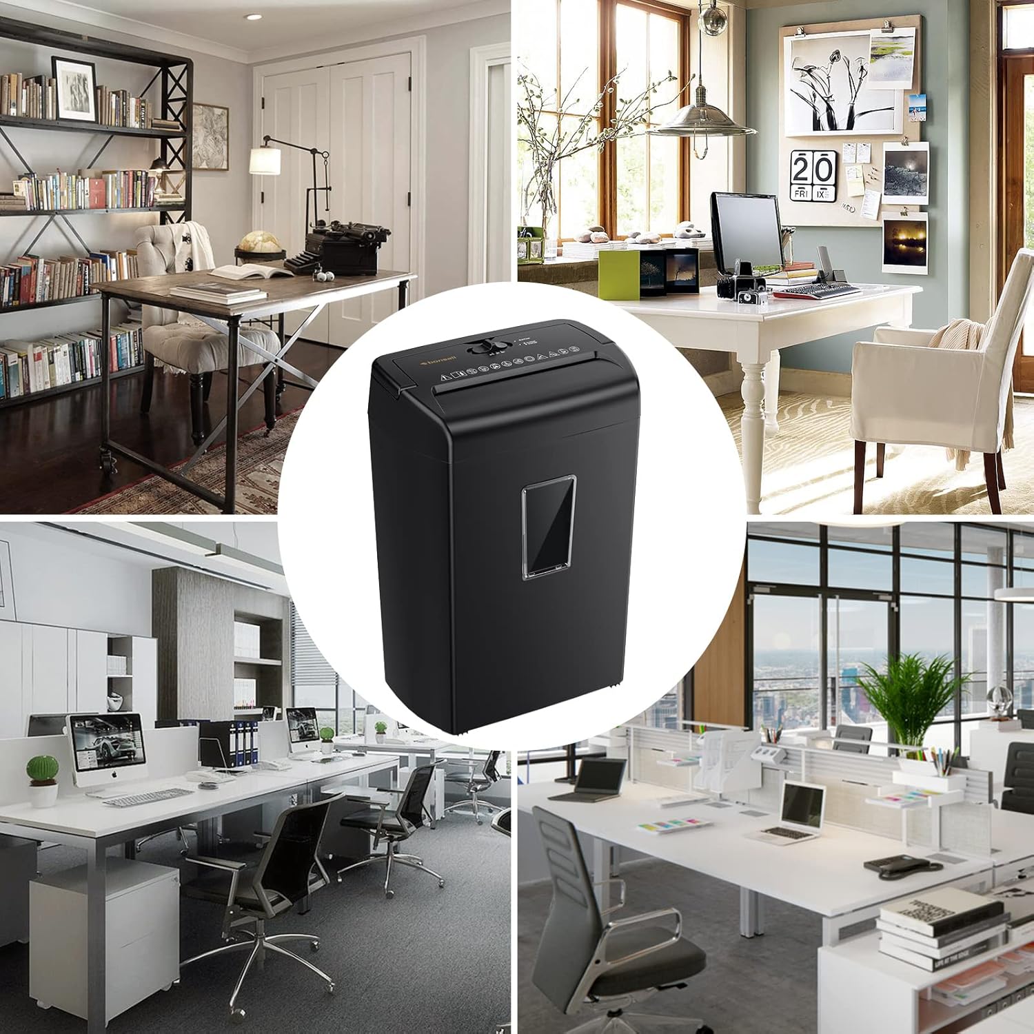 10-Sheet Cross-Cut Paper Shredder with 5.5 Gallons Wastebasket, Black V236