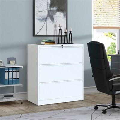 White 3-Drawer Lateral Filing Cabinet P20286