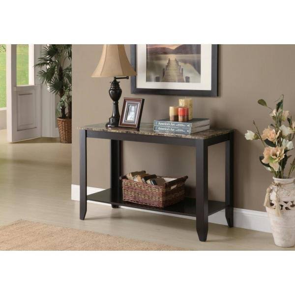 Cappuccino Rectangle Console Table with Storage P604285