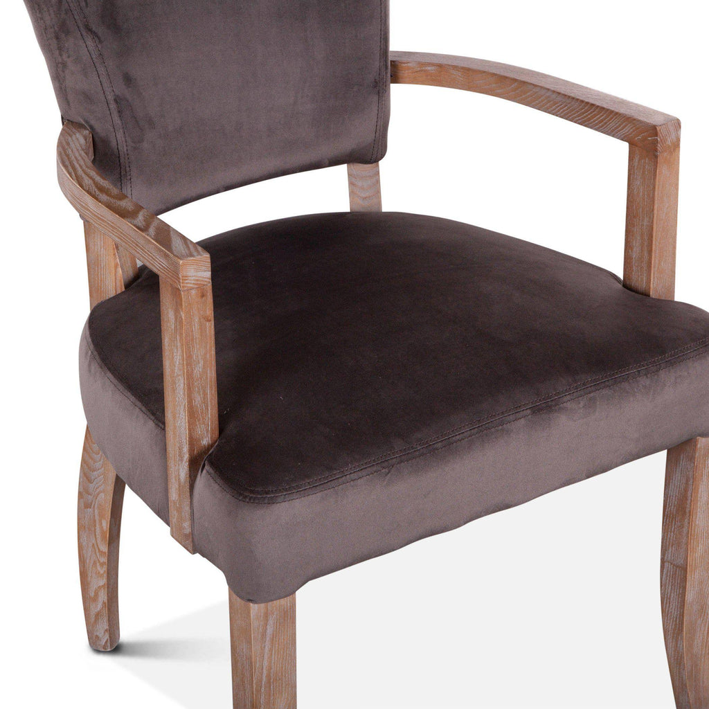 Asphalt Gray Velvet Upholstered Armchair G8459