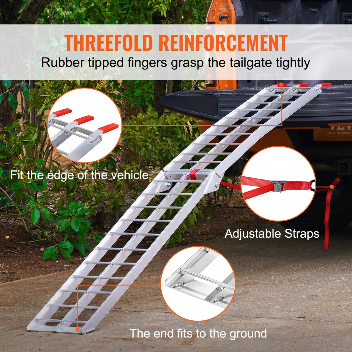 Aluminum Loading Ramp 750 lbs Foldable Non-slip Truck Ramps E22855