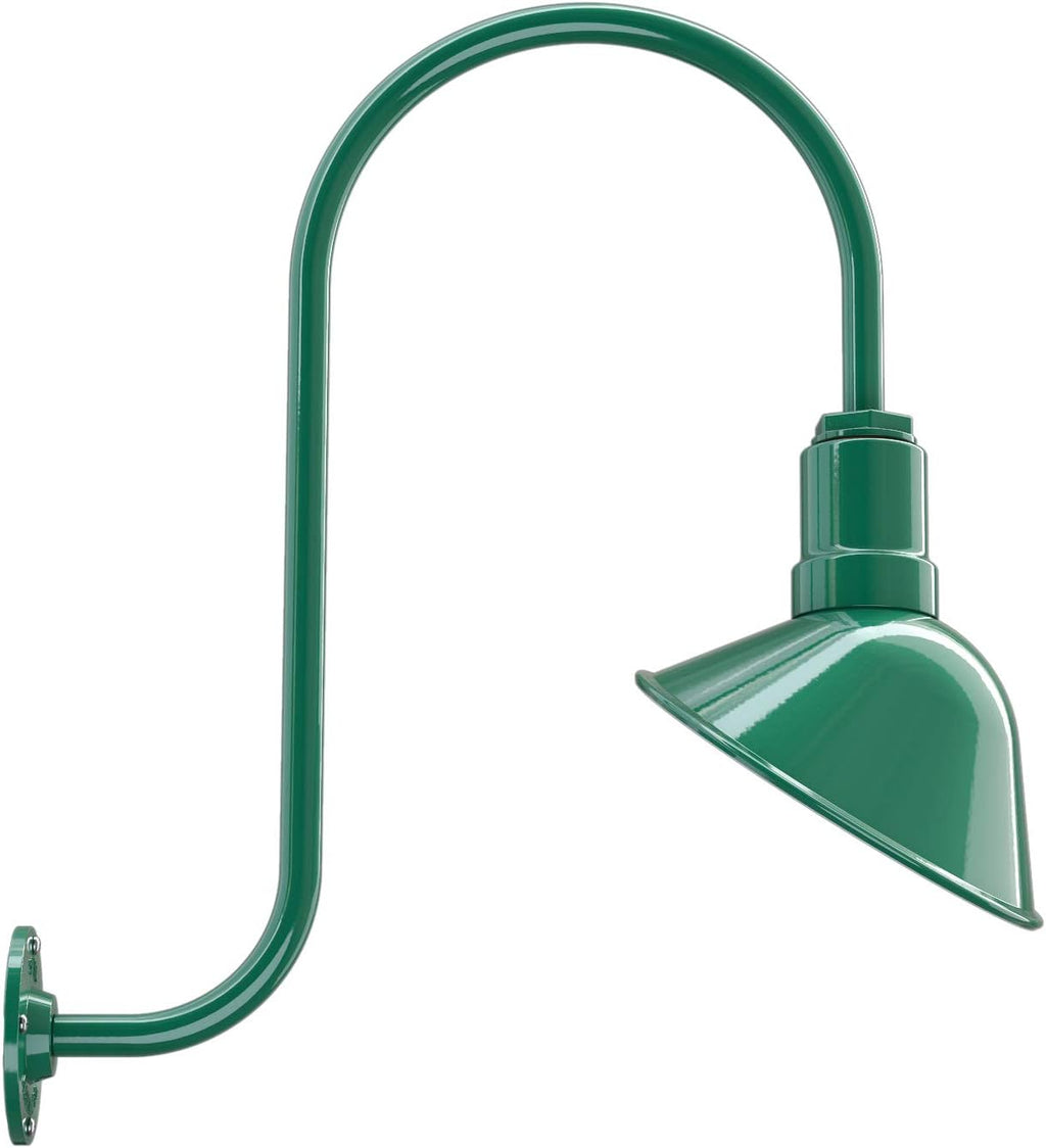 Red 9 inch Dome 11 inch Gooseneck Store Sign Light A3922