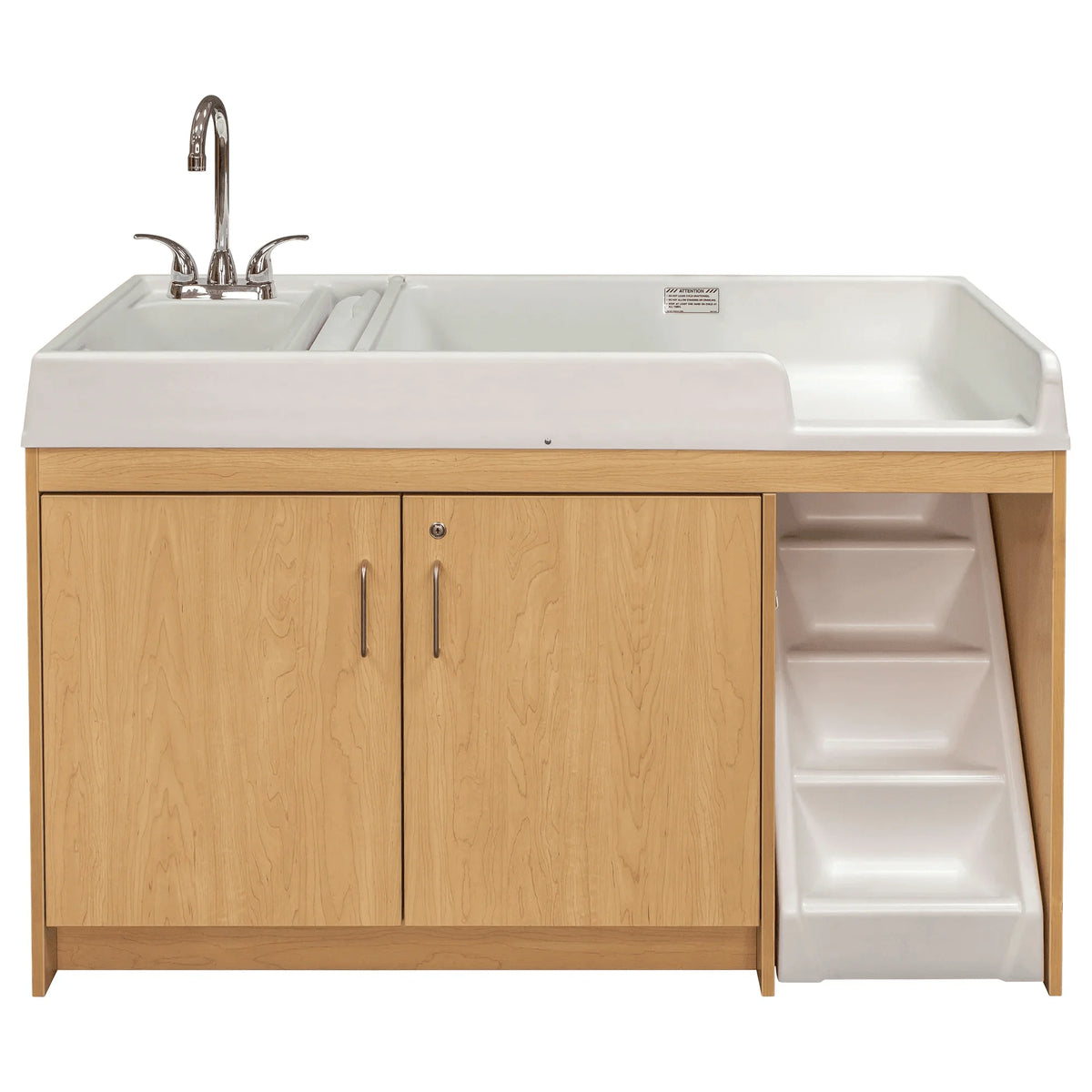 Maple Laminated Wood Baby Changing Table with Built-In Sink G226
