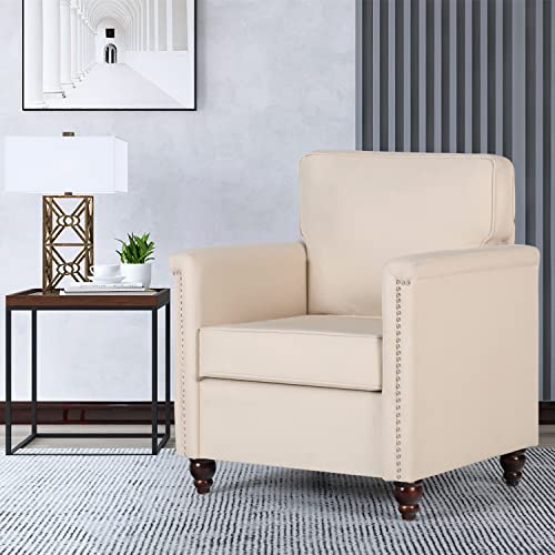 Beige Fabric Accent Chairs Set of 2 A105