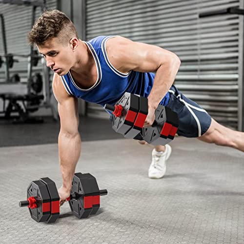 Adjustable Dumbbells Set, 20/30/40/60/80lbs Non-Rolling Hexagon F53357