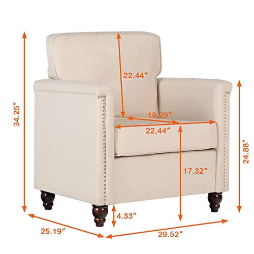 Beige Fabric Accent Chairs Set of 2 A105