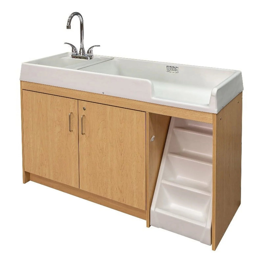 Maple Laminated Wood Baby Changing Table with Built-In Sink G226