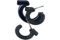 Ferragamo Blue Ferragamo Crystal-Embellished Gancini Half-Hoop Earrings