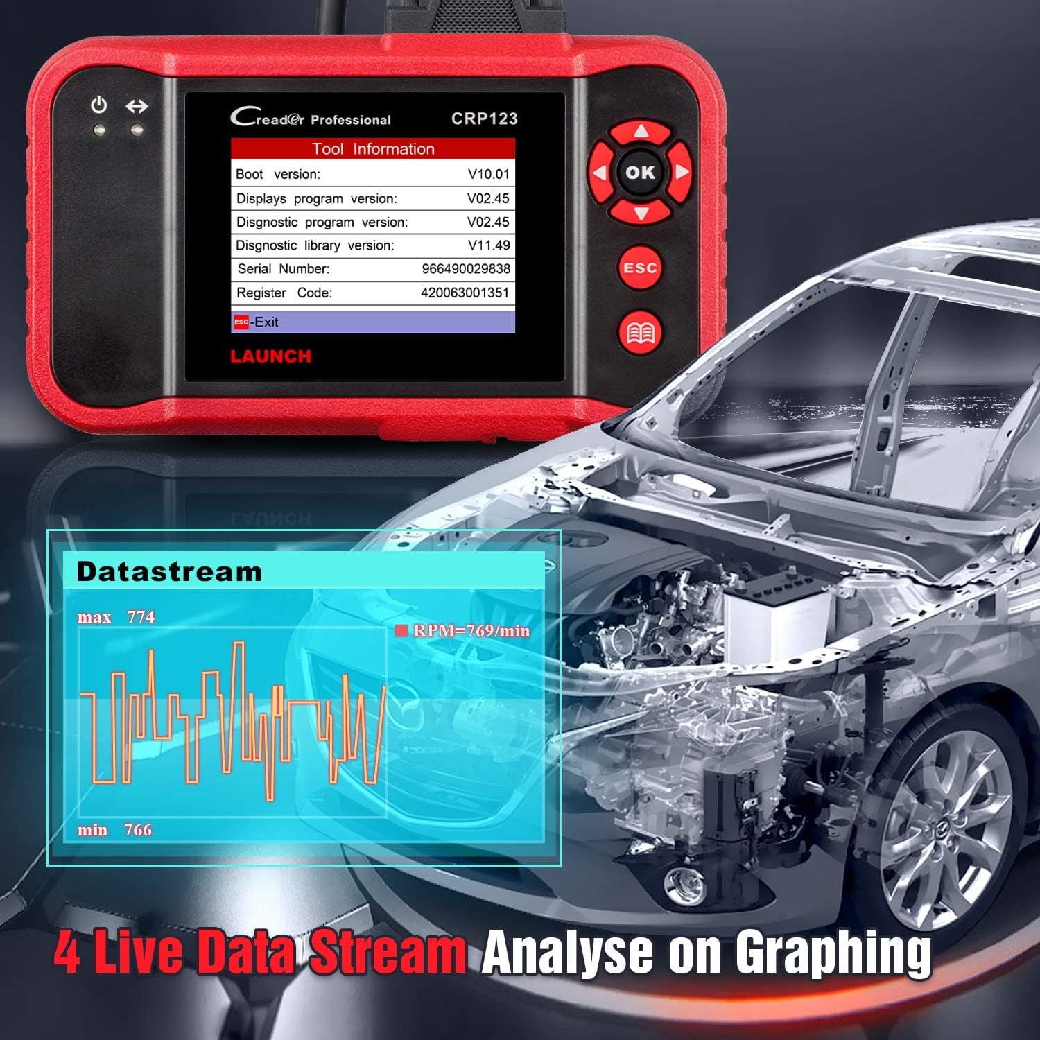 OBD2 Scanner with TPMS Activation Relearn Tool Automotive Diagnostic Scan Tool L819
