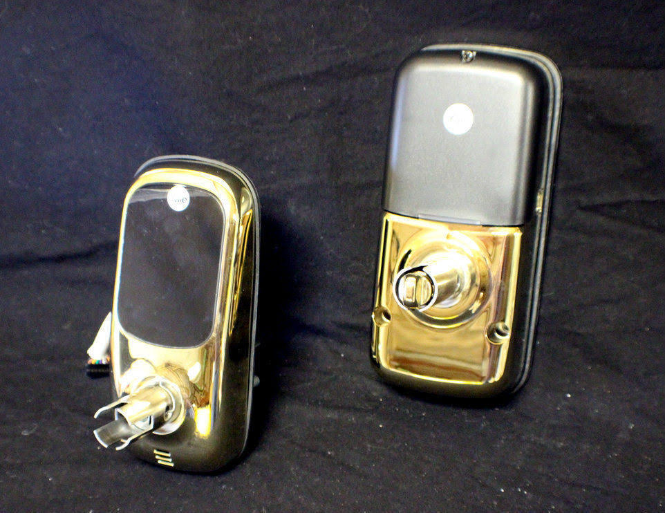 Electronic Keyless Lock, Bright Brass N926943