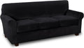 Thick Striped Velvet 4 Piece Stretch Sofa Slipcovers K4762