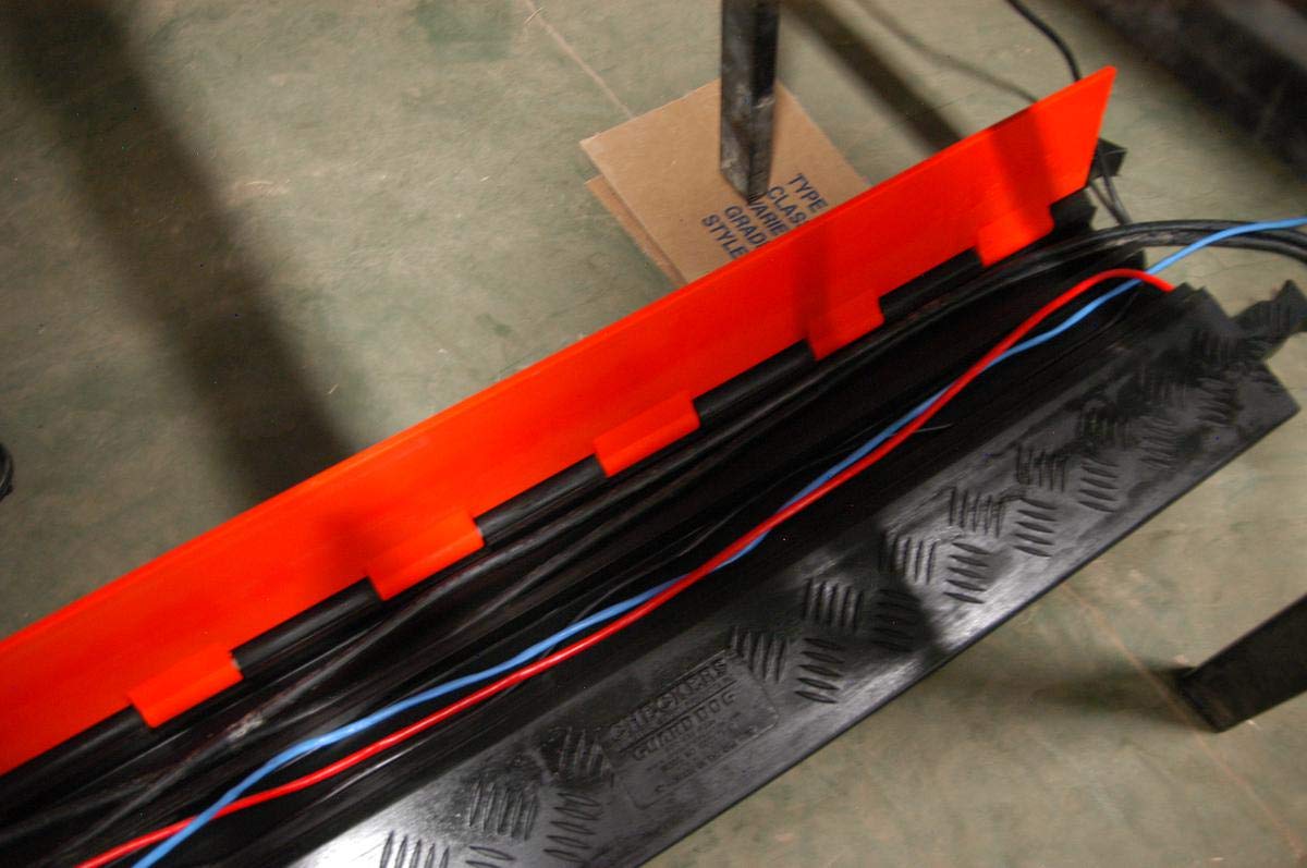 Orange Black Polyurethane 2 Channel Cable Protector with Standard Ramp E77241