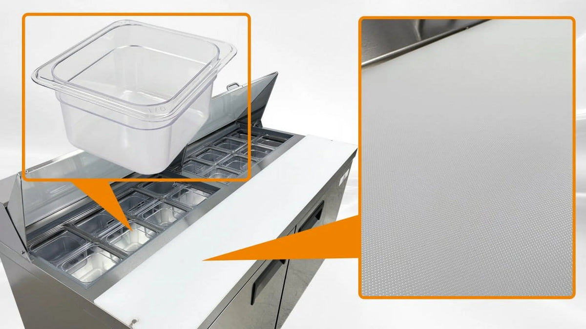 60 in. Commercial Two Door Sandwich Prep Table Refrigerator, 15 Cu. ft. P42884