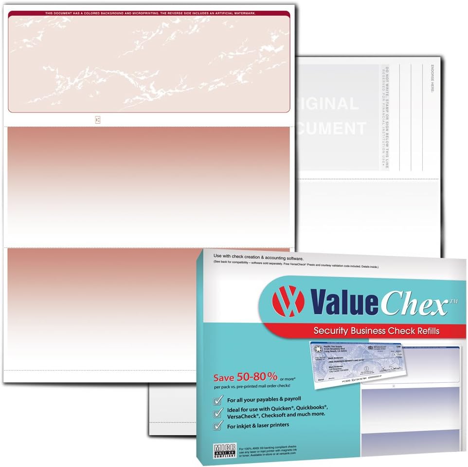 1000 Blank Business Voucher Checks S961