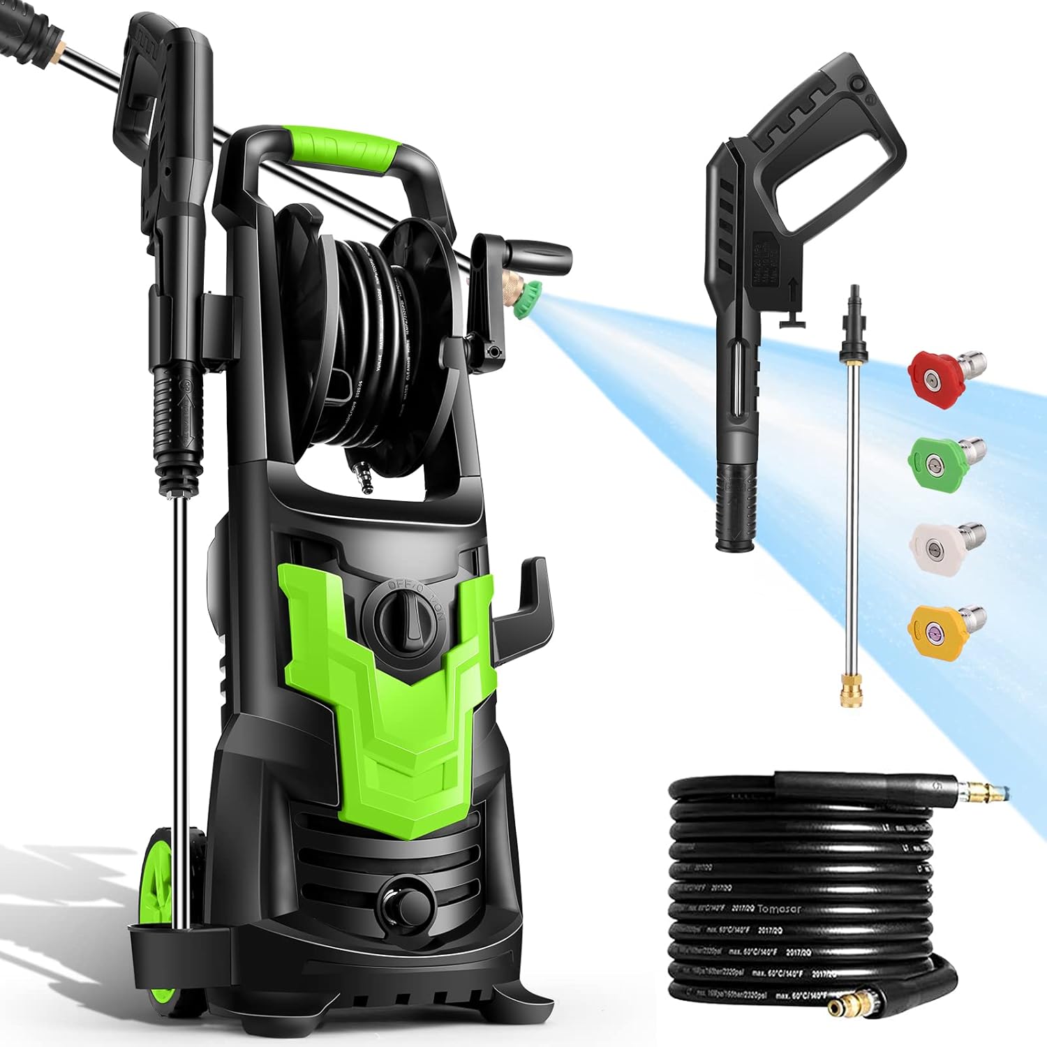 3000PSI Electric Pressure Washer with 4 Nozzles Y439