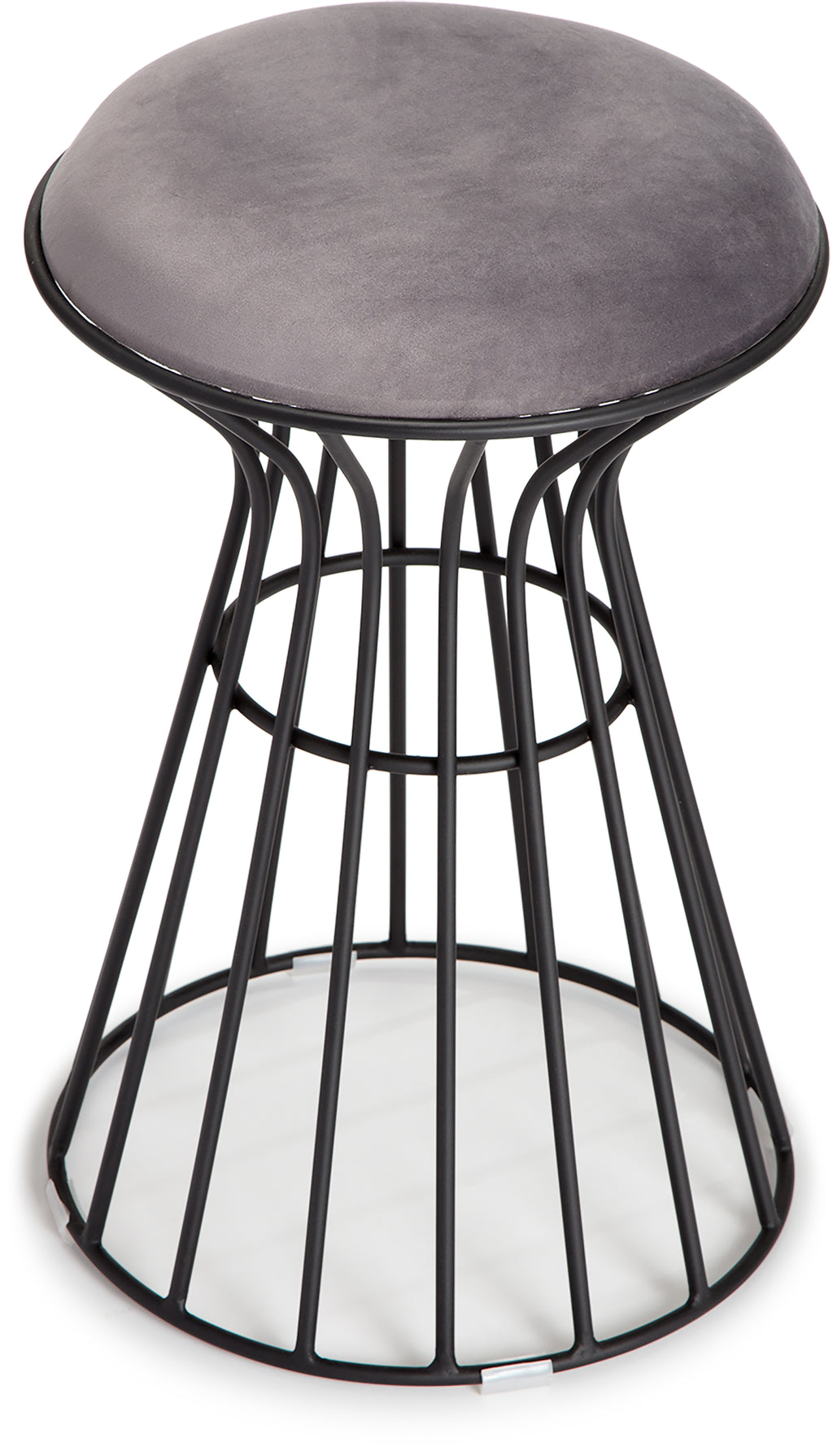 Black and Gray Velvet Vanity Stool N227