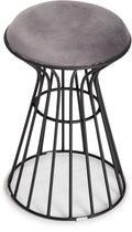 Black and Gray Velvet Vanity Stool N227