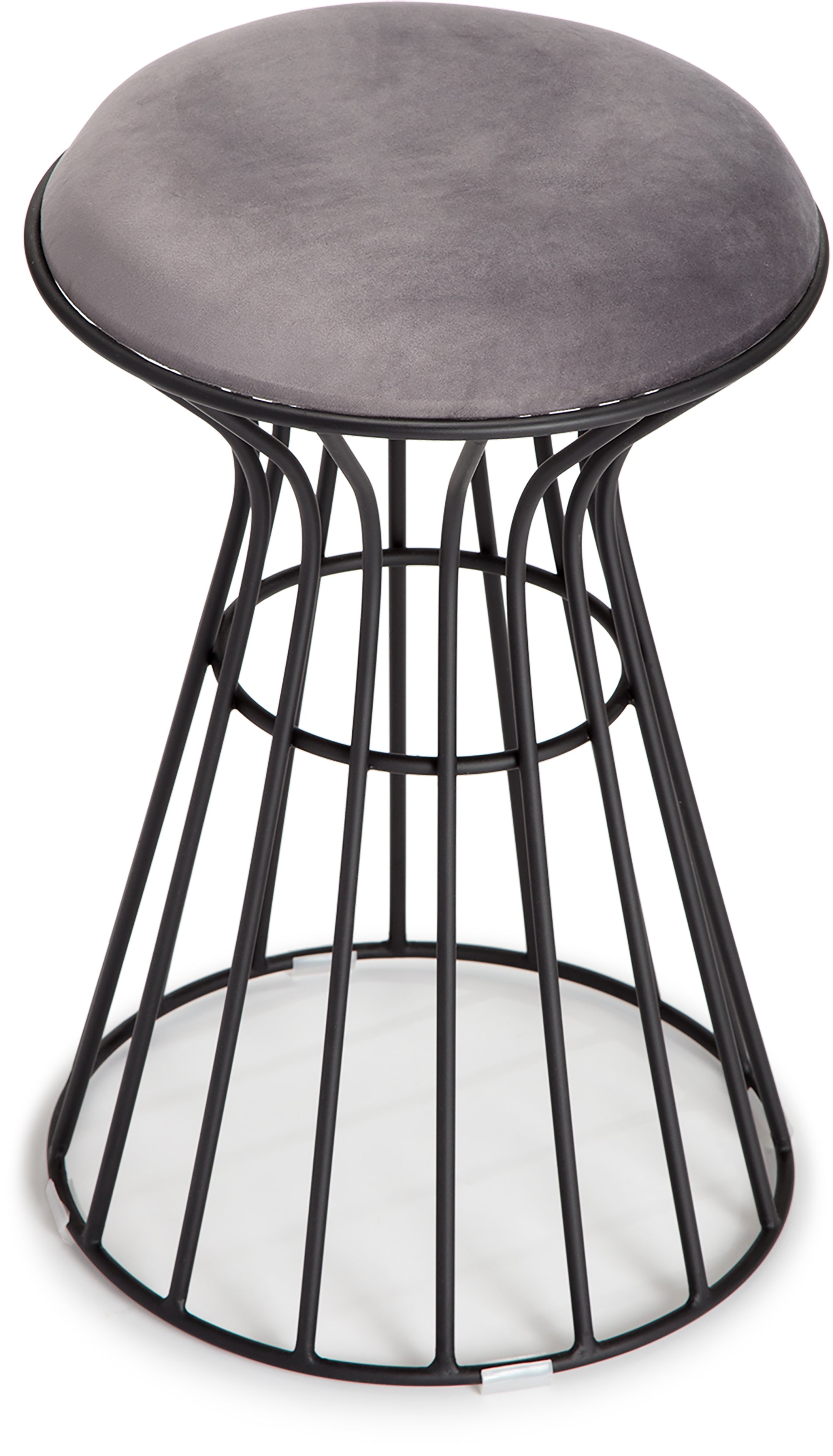 Black and Gray Velvet Vanity Stool N227