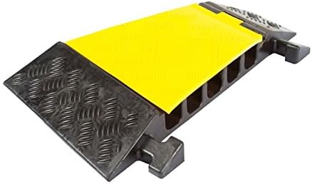 Heavy Duty Cable Protector Ramp 1 Channel 38.5" Long Black Yellow D7500
