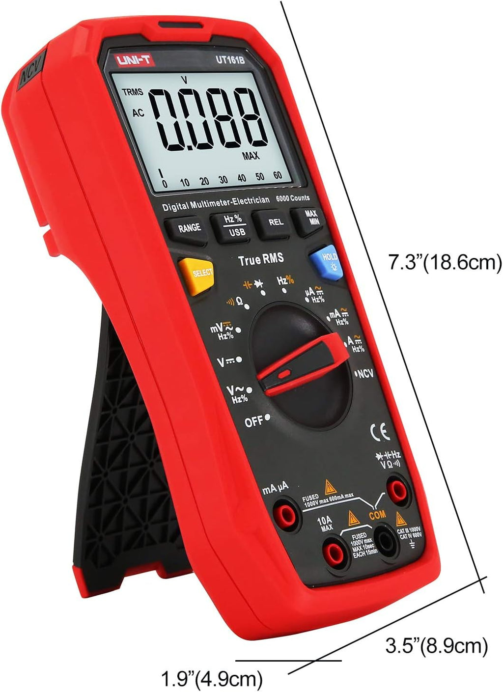 Digital Multimeter True RMS 6000 Counts 1000V AC/DC NCV Pack of 2 L39047