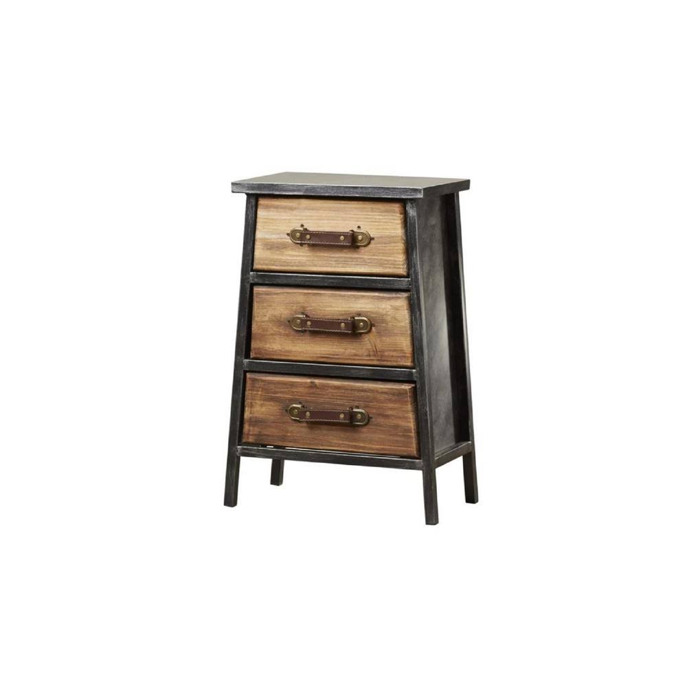 Black and Gray 3-Drawer Chest U5480