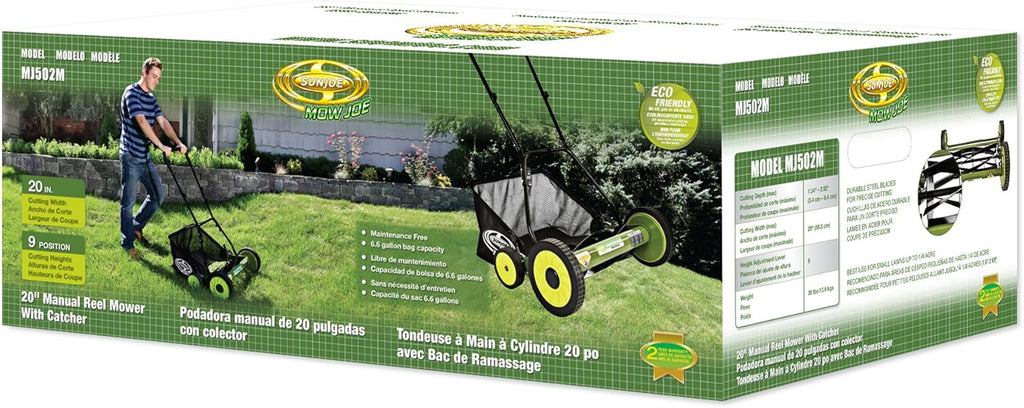 20-Inch Manual Reel Mower with 8.5-Gallon Grass Catcher A223521