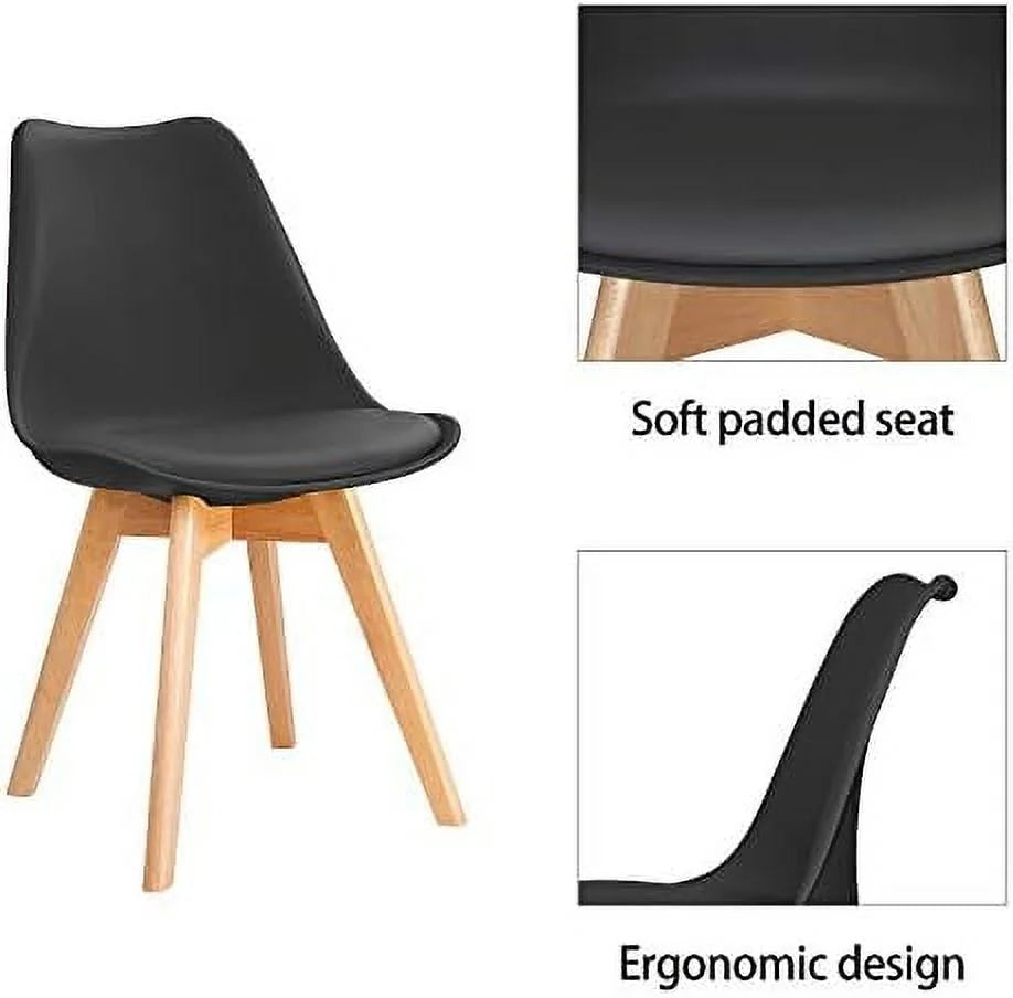 Black Upholstered Side Chairs Set of 4 D7368