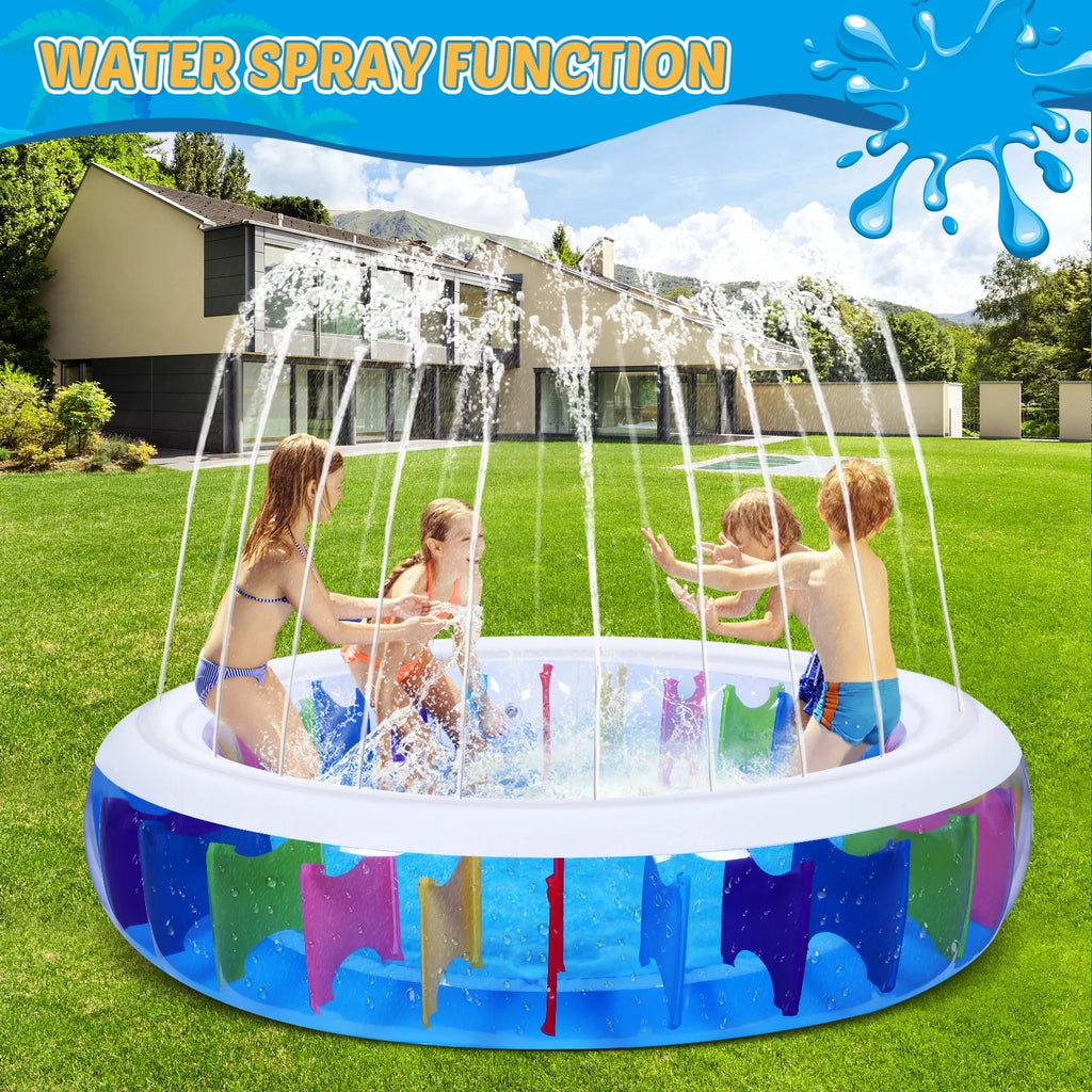 Inflatable PVC Pool with Sprinkler 180 x 180 x 40 cm K598