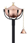Metal Oil Lamp Outdoor, 54" Tall, 32oz Oil Lamp (Smooth Copper) L921