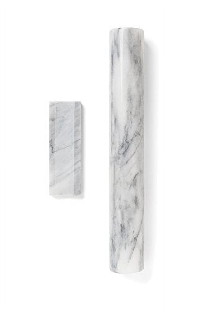 White Marble French Rolling Pin with Base D9239