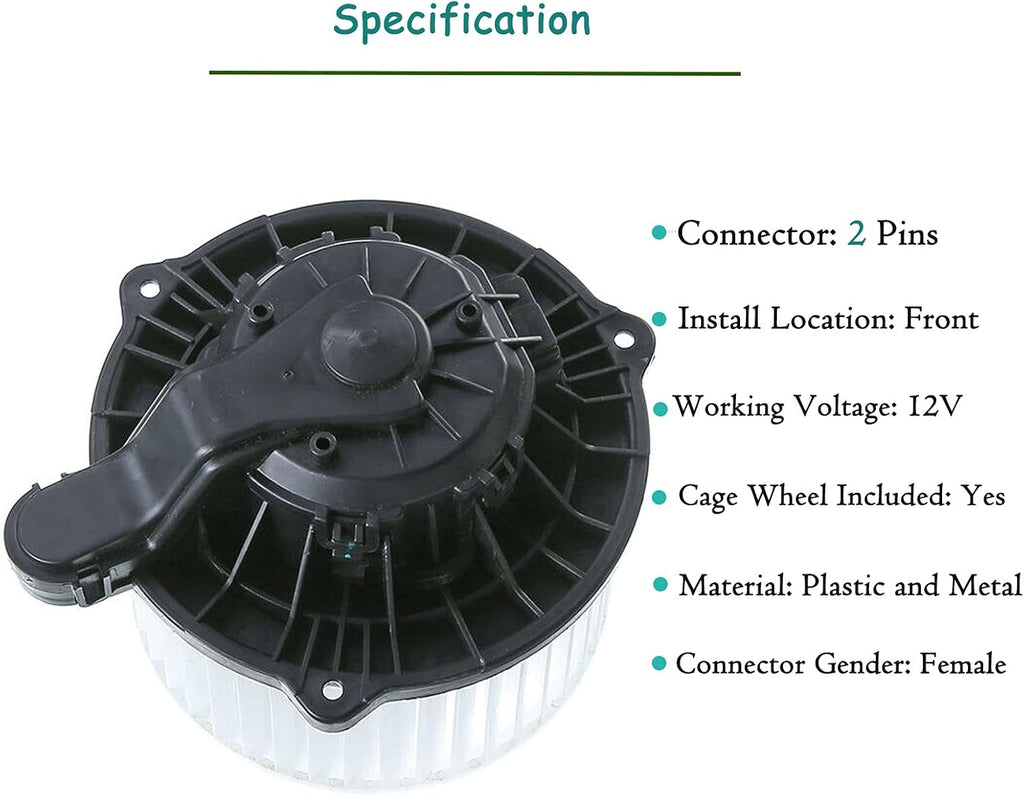 A/C Heater Blower Motor Fan Assembly Pack of 2 F981091