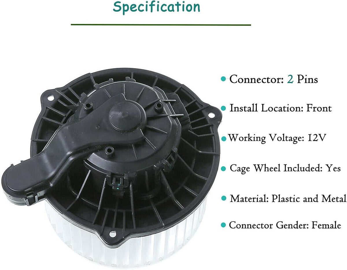 A/C Heater Blower Motor Fan Assembly Pack of 2 F981091