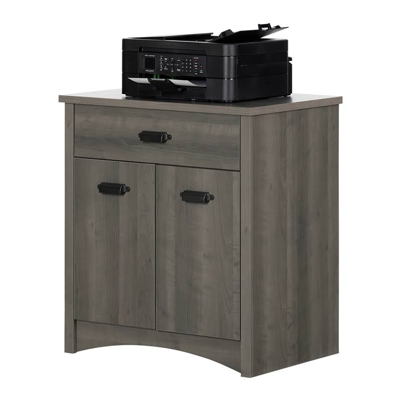 Desk and 1 Printer Cabinet Gray Maple G9896