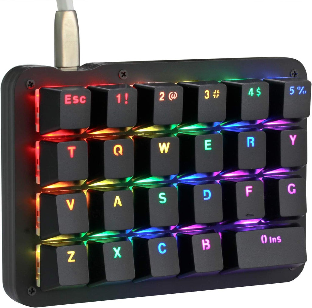 One Handed Macro Mechanical Keyboard with RGB LED Backlit T417