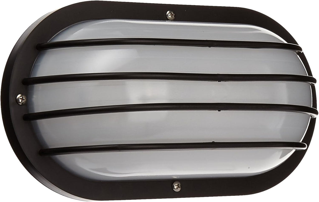 White Pack of 2 Bulkhead 1-Light Oval Cage W595228