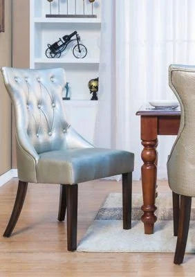 Silver Tufted Dining Side Chair Set of 2 N278247