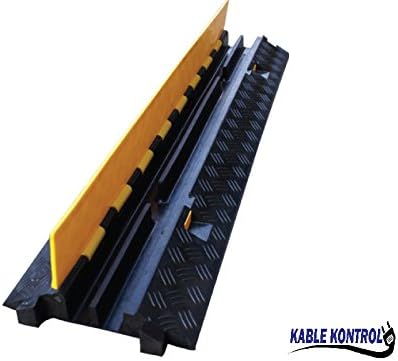 Heavy Duty Cable Protector Ramp 1 Channel 38.5" Long Black Yellow D7500
