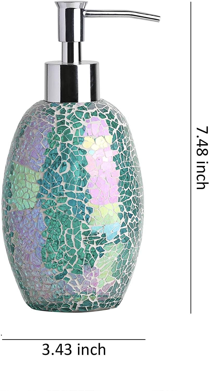 4-Pieces Bathroom Accessory Set Mosaic Glass Lotion Tray P78068