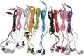 100 Pack Stereo Earbud Headphones with Mic Mixed Colors D445