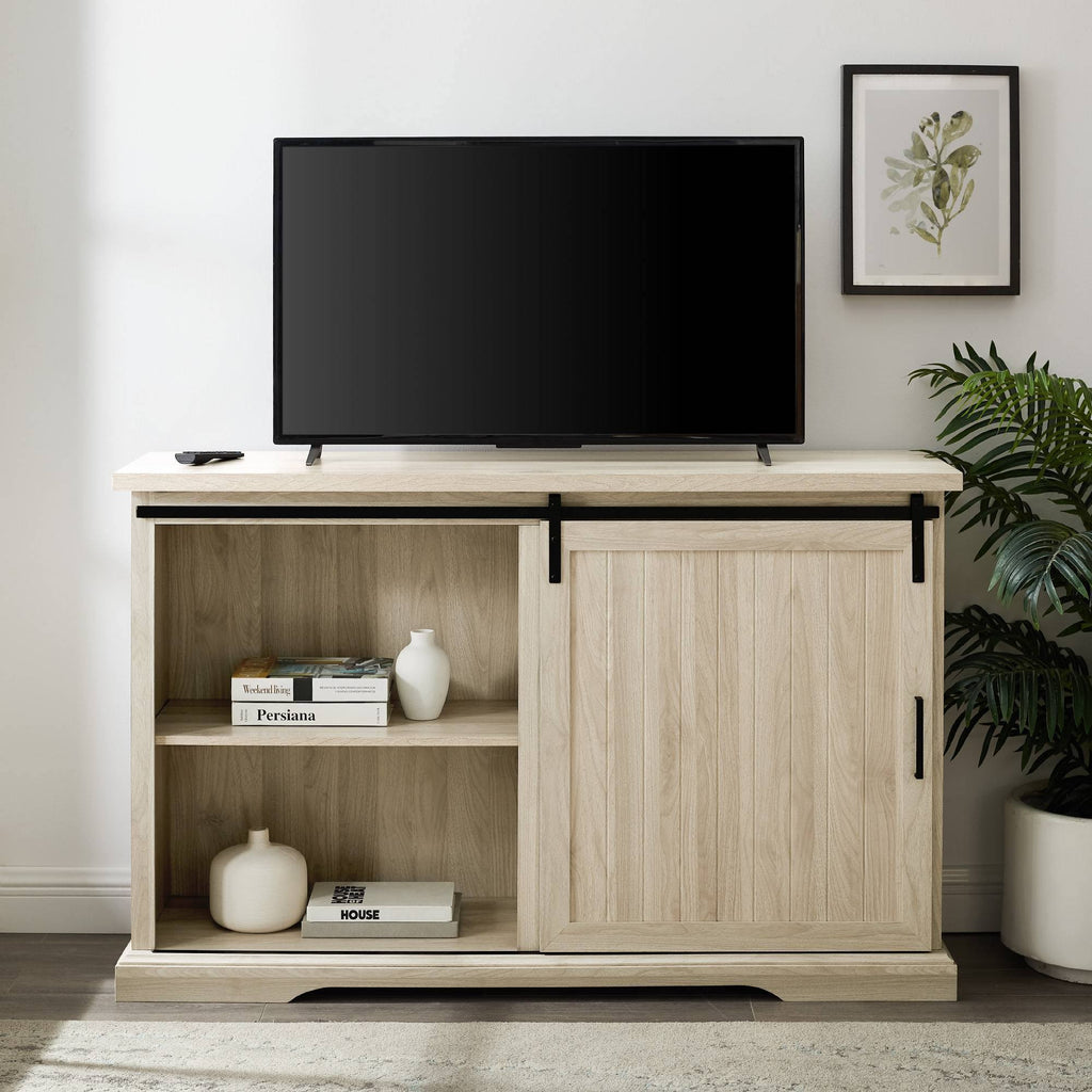 Farmhouse Sliding Door Sideboard with 3 Drawers Birch T79676