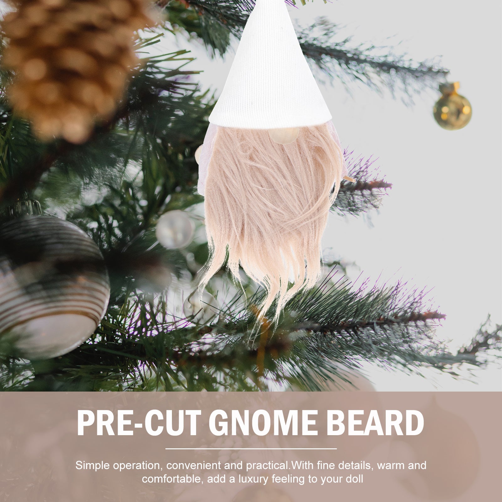 Craft Supply Decoration Gnome Doll DIY Making Supplies Including Square Faux Fur Fabric Wooden Balls P628