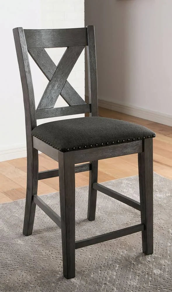 Gray Wood/Fabric Counter Height Chairs C10839