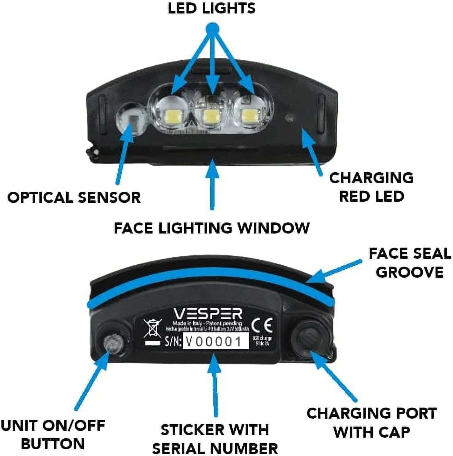 Ocean Reef Vesper Integrated Headlight Dive Light O702054