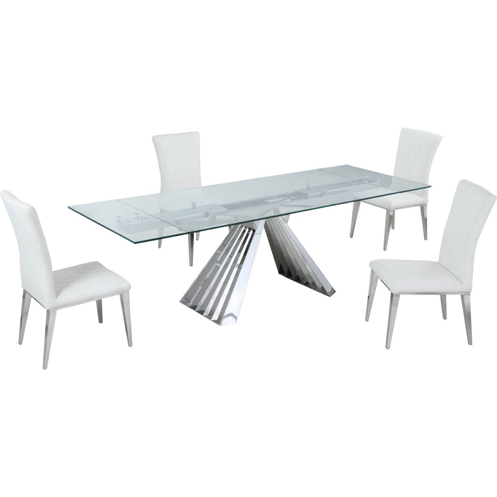 White Quilted Side Chair Set of 2 U243